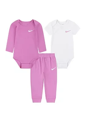 Baby Girls 3 Piece Bodysuit and Pants Set