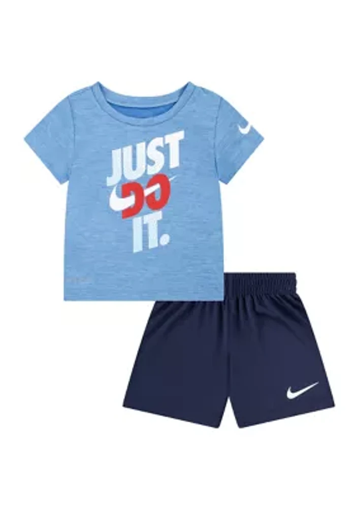 Baby Boys Dri-Fit Interlock Graphic T-Shirt and Shorts Set