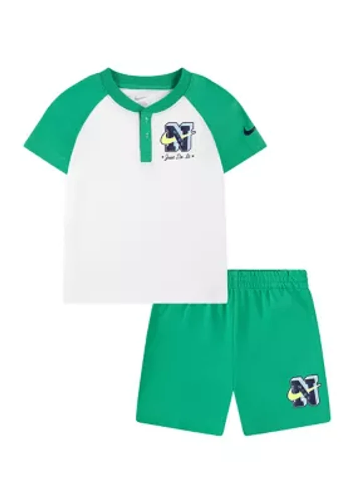 Toddler Boys Next Generation Henley Shirt and Shorts Set