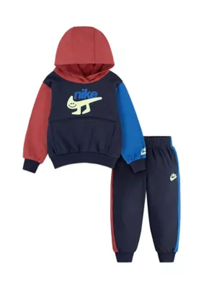 Toddler Boys Color Blocked Graphic Hoodie and Joggers Set