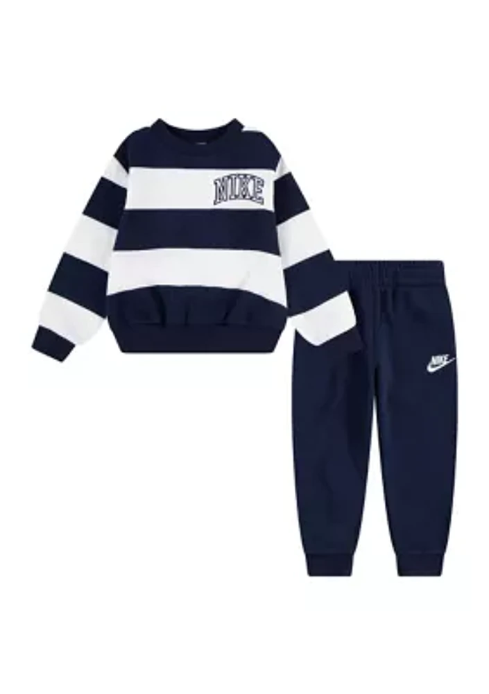 Toddler Club Knit Stripe Sweatshirt and Sweatpants Set