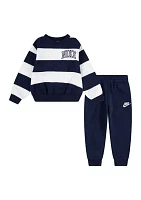 Toddler Club Knit Stripe Sweatshirt and Sweatpants Set