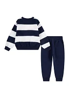 Toddler Club Knit Stripe Sweatshirt and Sweatpants Set