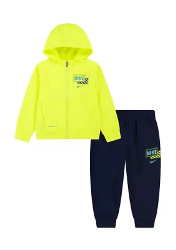 Toddler Full Zip Thermal Jacket and Sweatpants Set