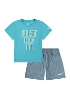 Toddler Boys Dri Fit Graphic T-Shirt and Mesh Shorts Set