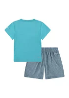 Toddler Boys Dri Fit Graphic T-Shirt and Mesh Shorts Set