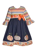 Girls 4-6x Ribbon Pumpkin Dress