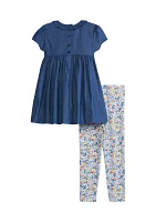 Girls 4-6x Embroidered Denim Set