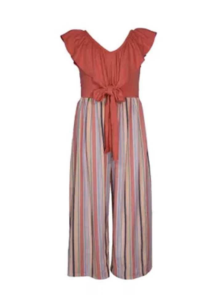 Girls 7-16 Knit Stripe Jumpsuit