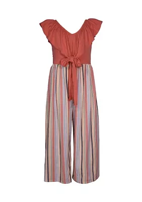 Girls 7-16 Knit Stripe Jumpsuit