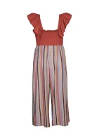 Girls 7-16 Knit Stripe Jumpsuit