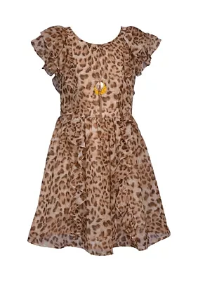 Girls 7-16 Animal Printed Chiffon Dress