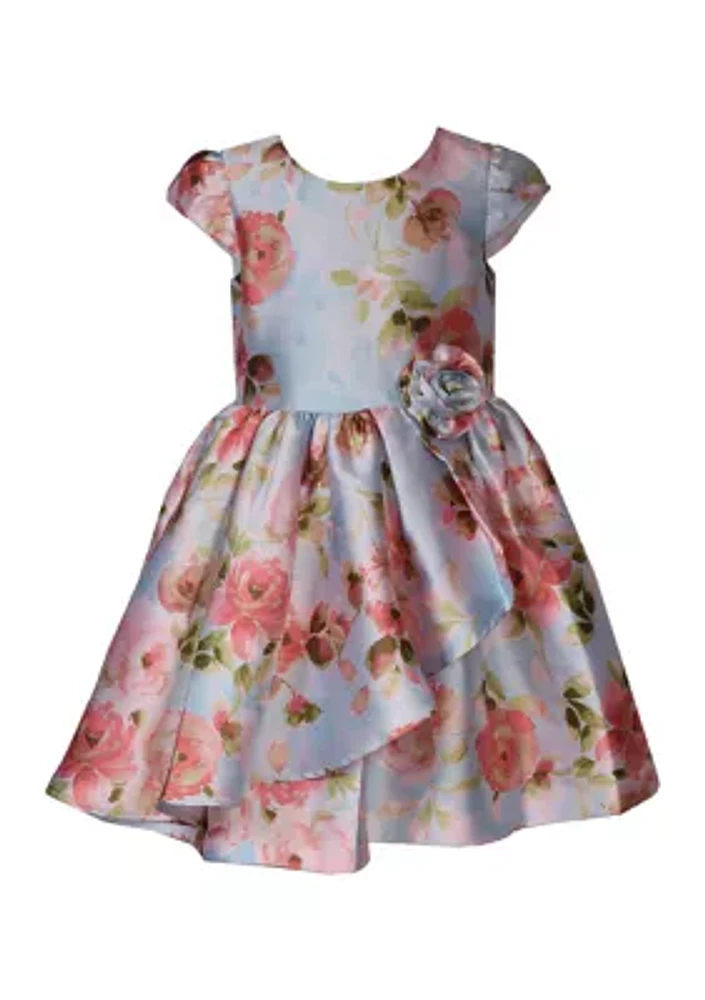 Girls 4-6x Floral Printed Cascade Dress