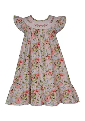 Girls 4-6x Floral Printed Smocked Dress