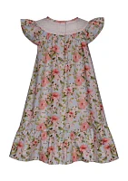 Girls 4-6x Floral Printed Smocked Dress