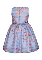 Girls 4-6x Floral Shadow Stripe Dress