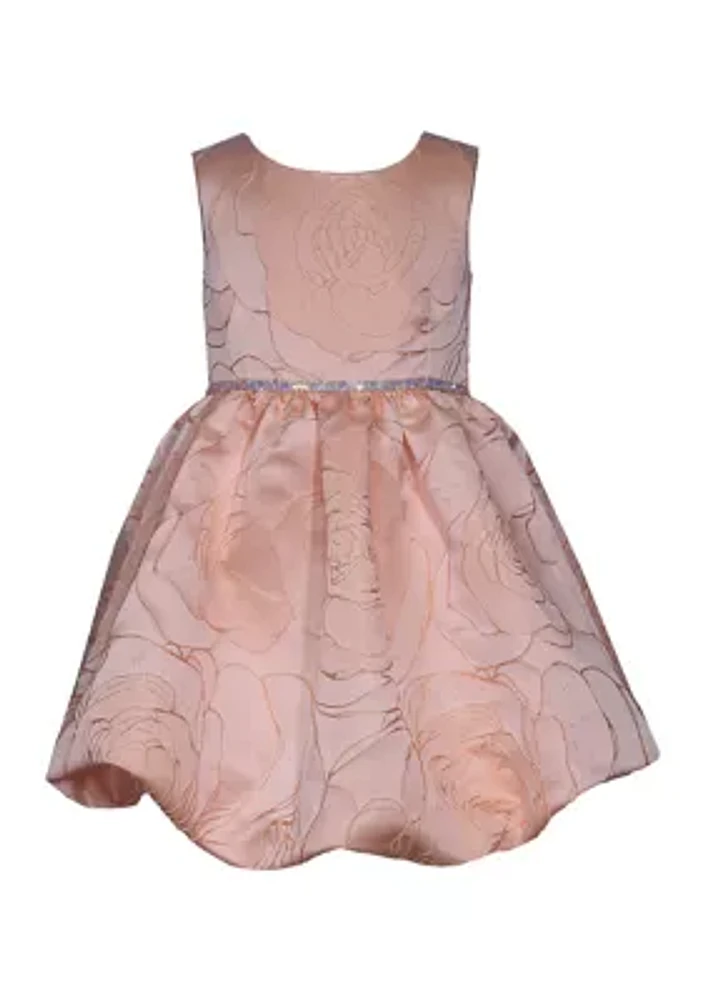 Girls 4-6x Floral Jacquard Dress