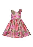 Girls 4-6x Floral Mikado Dress