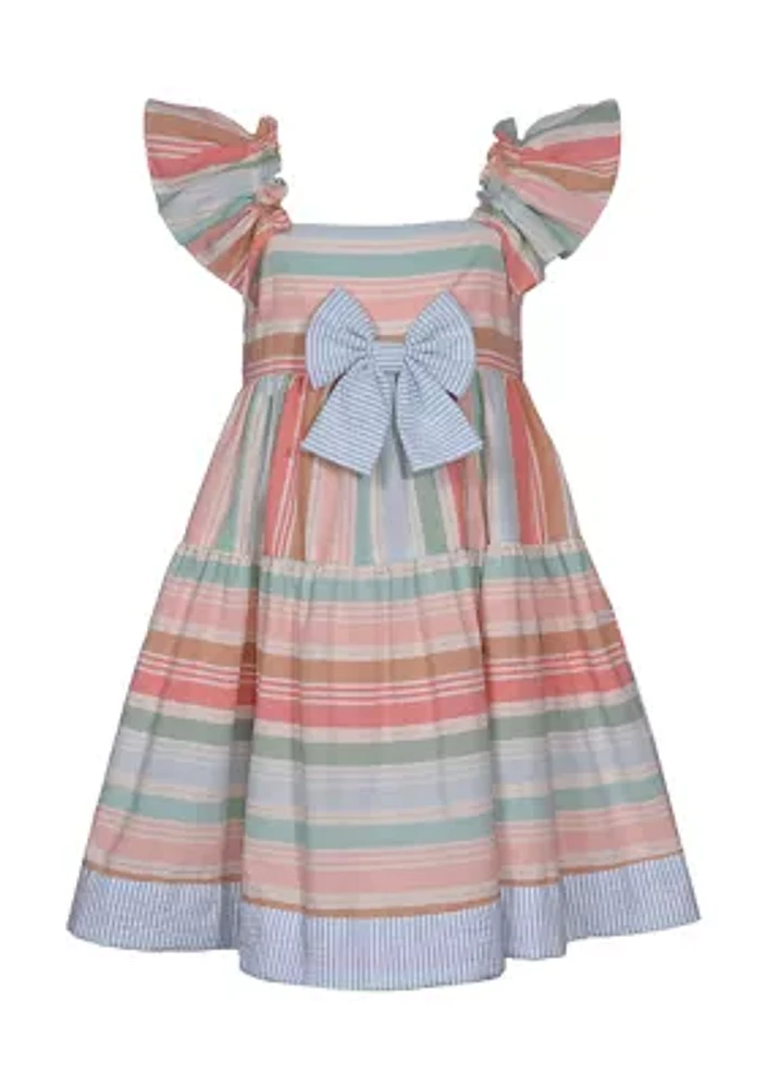 Girls 4-6x Muted Stripe Linen Dress