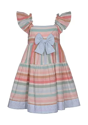 Girls 4-6x Muted Stripe Linen Dress