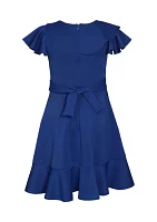 Girls 7-16 Flutter Sleeve Skater Dress