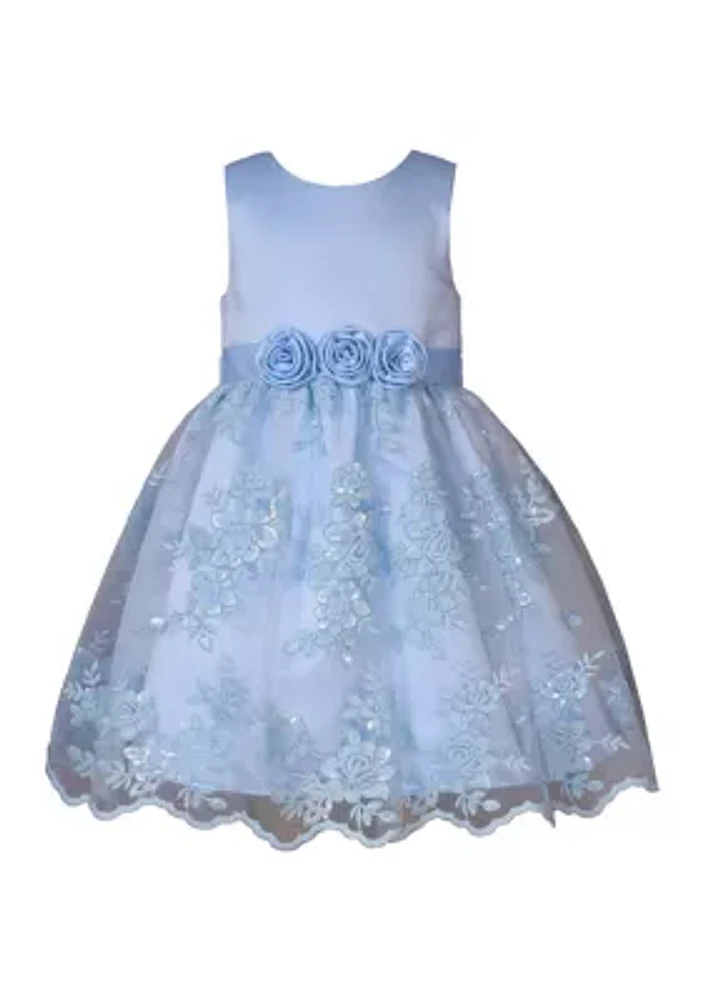 Girls 4-6x Floral Overlay Skirt Dress