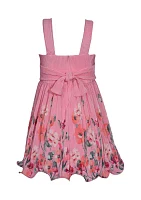 Girls 7-16 Floral Border Wire Hem Dress