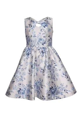 Girls 7-16 Printed Mikado Dress