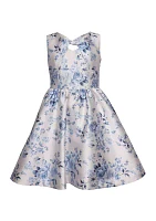 Girls 7-16 Printed Mikado Dress