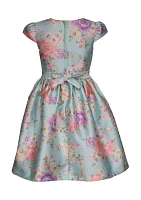 Girls 7-16 Floral Printed Mikado Dress