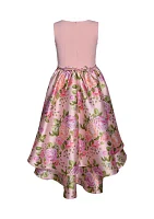 Girls 7-16 Floral Mikado Dress