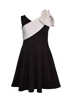 Girls 7-16 Color Blocked Scuba Skater Dress