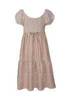 Girls 7-16 Puff Sleeve Lace High Low Dress