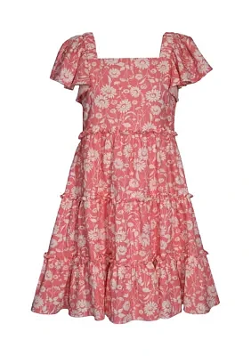 Girls 7-16 Floral Printed Tiered Dress