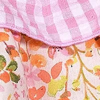 Girls 4-6x Seersucker Printed Ruffle Top and Shorts Set