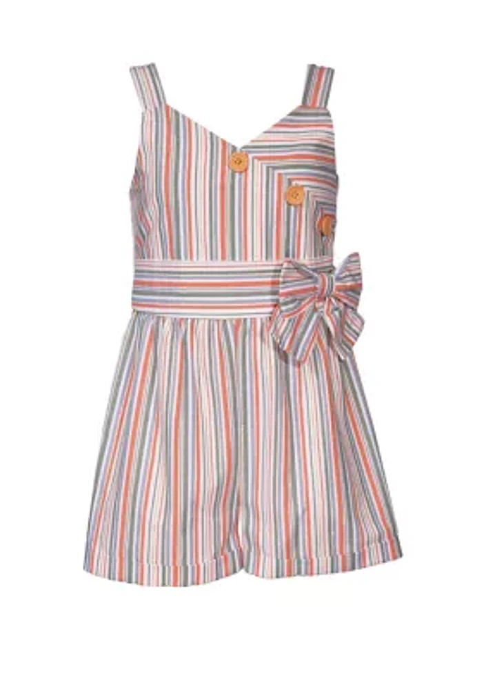 Girls 7-16 Multi Stripe Romper