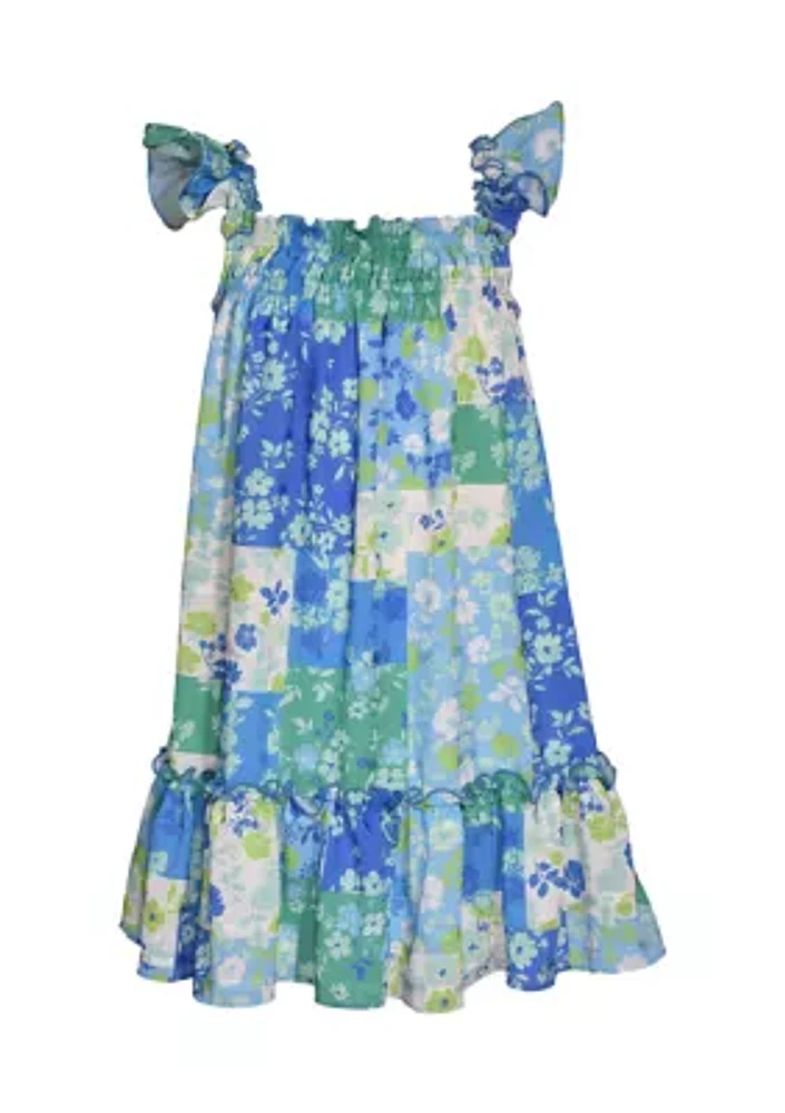 Girls 7-16 Patchwork Floral Printed Float Dress