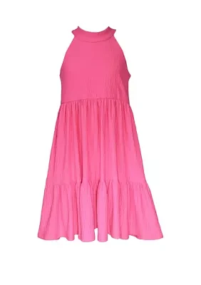 Girls 7-16 Sleeveless Halter Solid Dress