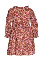 Girls 4-6x Smocked Floral Printed Dress