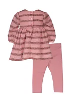 Girls 4-6x Stripe Sweater Knit Top and Leggings Set