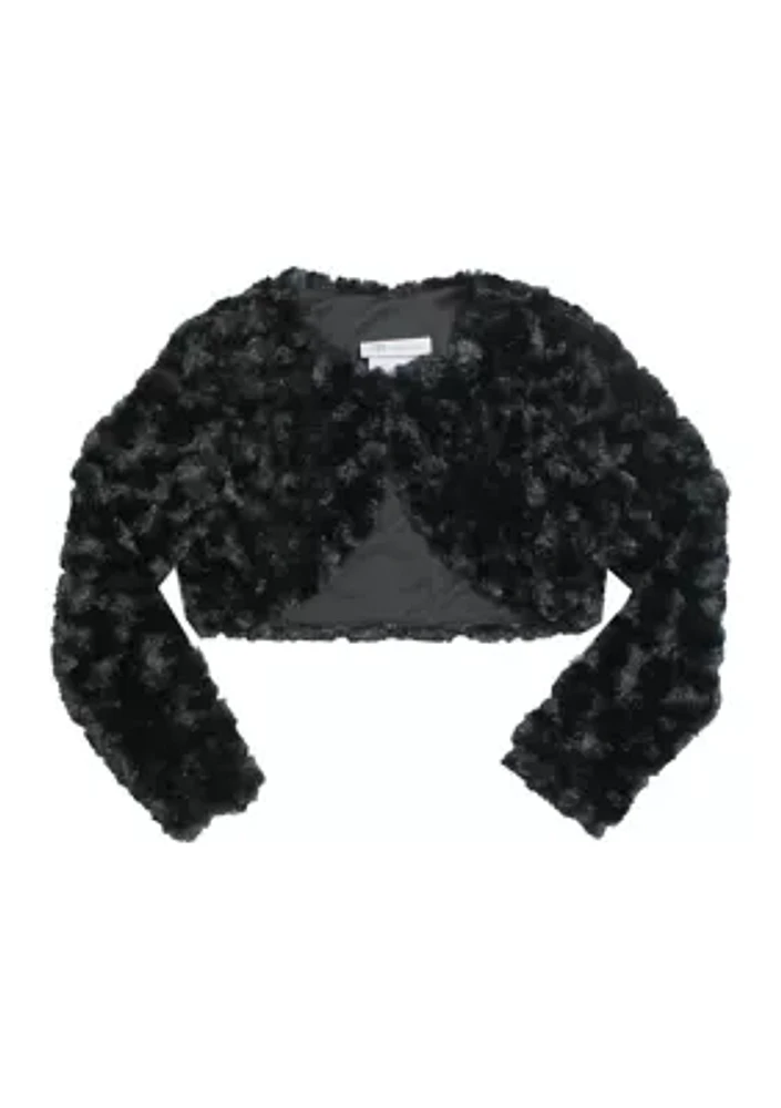 Girls 7-16 Faux Fur Cardigan