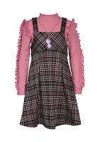 Girls 7-16 Ruffle Printed Jumper Dress