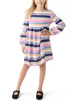 Girls 7-16 Stripe Lantern Sleeve Dress