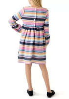 Girls 7-16 Stripe Lantern Sleeve Dress