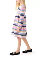 Girls 7-16 Stripe Lantern Sleeve Dress