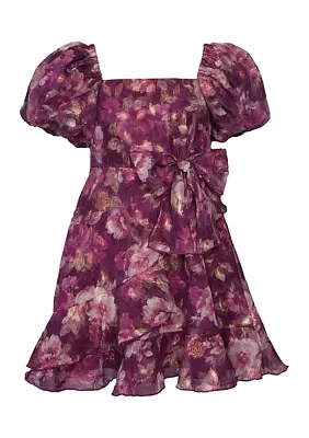 Girls 7-16 Floral Printed Dress