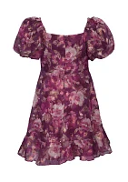 Girls 7-16 Floral Printed Dress