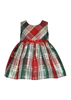 Girls 4-6x Coat over Plaid Taffeta Dress