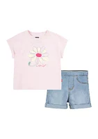 Girls 4-6x Floral Dolman T-Shirt and Shorts Set