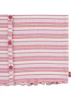 Girls 4-6x Short Sleeve Striped Meet and Greet Top